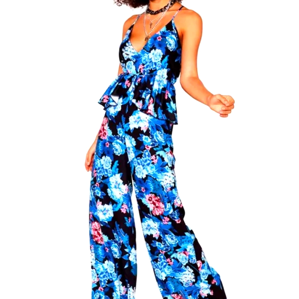 Brand New Black Floral Jumpsuit